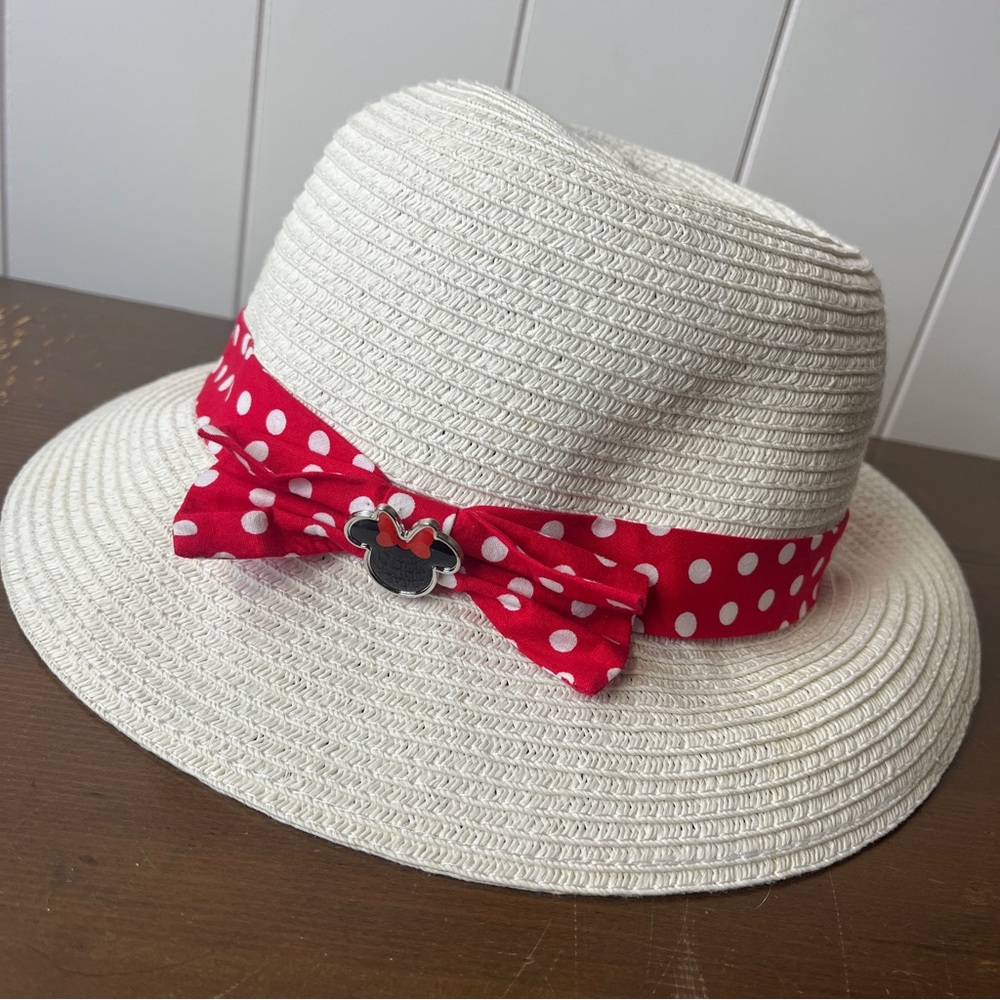 Disney White Hat with Red Polka Dot Band